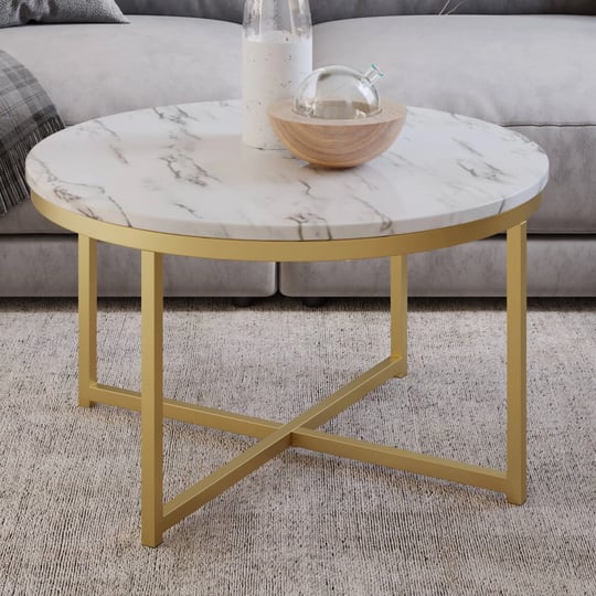 lavish-home-round-coffee-table-with-faux-marble-top-and-metal-crossbeam-base-white-gold-1