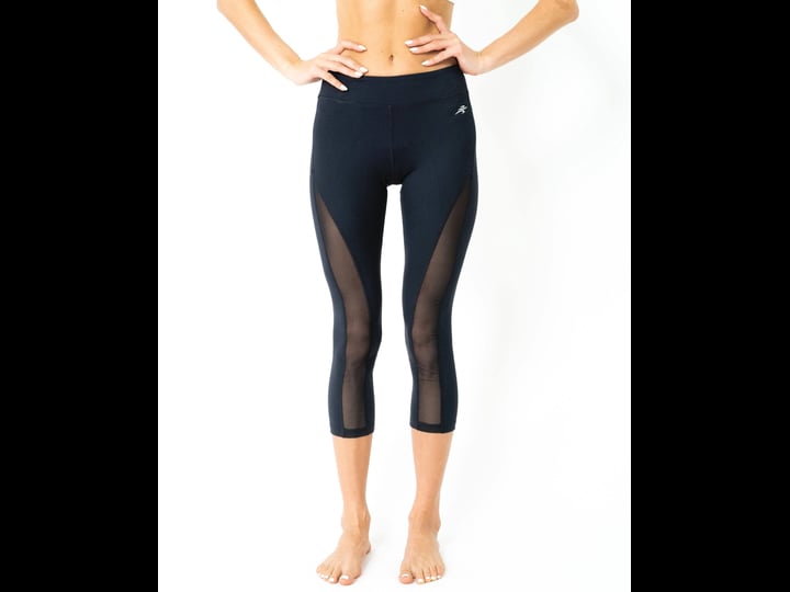 lespace-low-waisted-capri-leggings-with-mesh-panels-and-reflective-strips-black-small-1