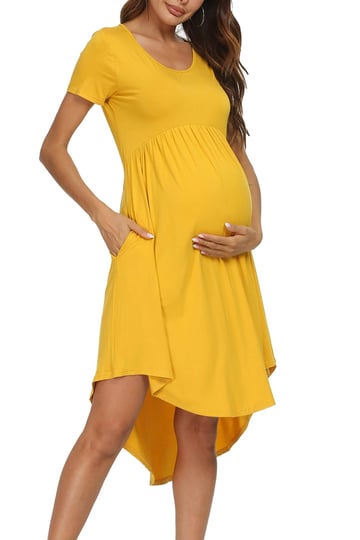 levaca-womens-maternity-empire-waist-loose-swing-pregnancy-casual-midi-dress-a-yellow-medium-1