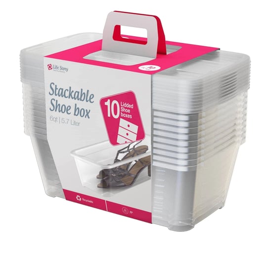 life-story-5-7-liter-clear-shoe-closet-storage-box-stacking-container-10-pack-1