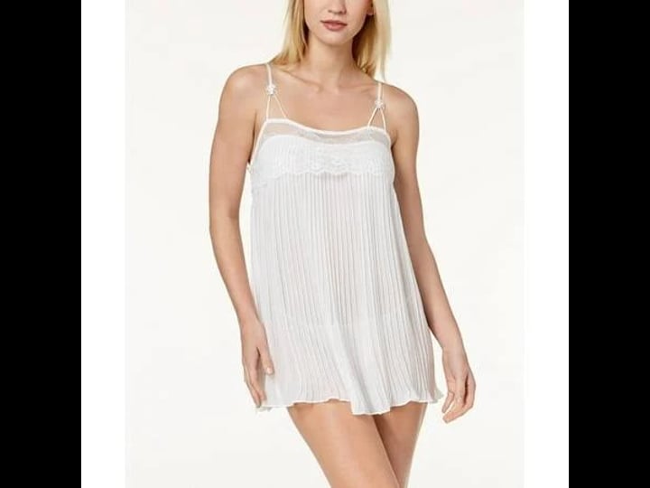 linea-donatella-womens-pleated-lace-trim-babydoll-with-g-string-nightgown-womens-size-xl-beige-1
