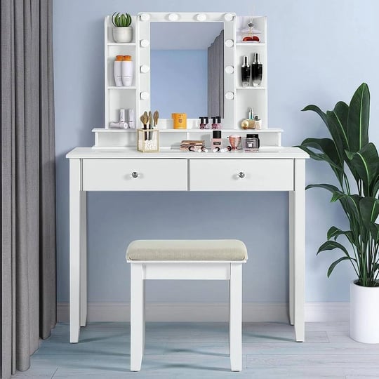 linlux-makeup-vanity-desk-with-mirror-and-lights-white-vanity-table-set-with-charging-station-open-s-1