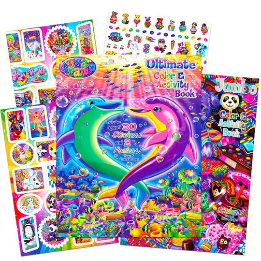 lisa-frank-stickers-and-coloring-book-super-set-2-books-over-150-stickers-2-posters-and-100-pages-of-1