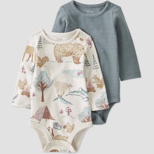 little-planet-by-carters-organic-baby-boys-2pk-outdoors-bodysuit-gray-off-white-newborn-1