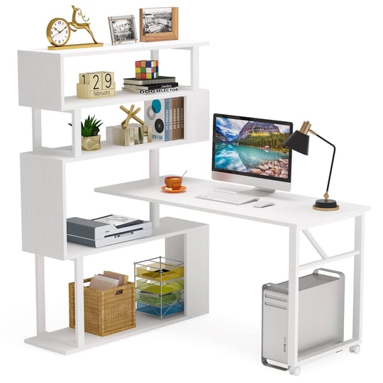 little-tree-rotating-computer-desk-l-shaped-office-desk-with-5-shelves-bookcase-reversible-writing-d-1