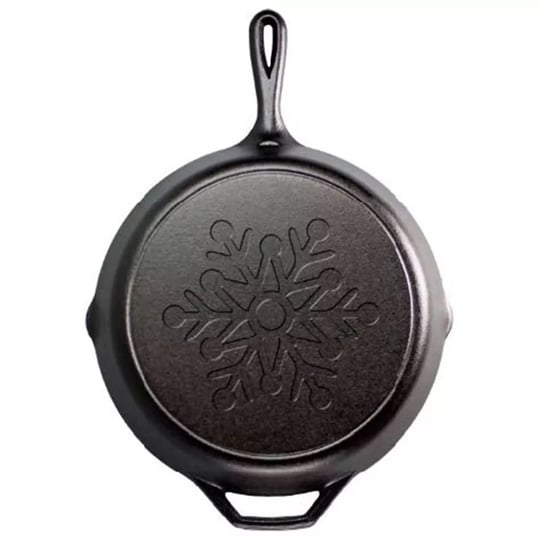 lodge-seasoned-cast-iron-snowflake-skillet-12-black-1