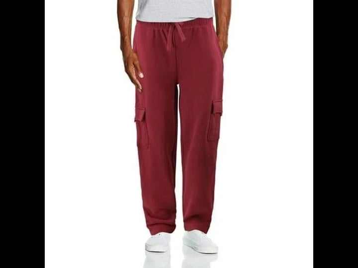 logan-martin-mens-heavy-fleece-cotton-blend-casual-plain-athletic-gym-sport-cargo-sweatpants-burgund-1