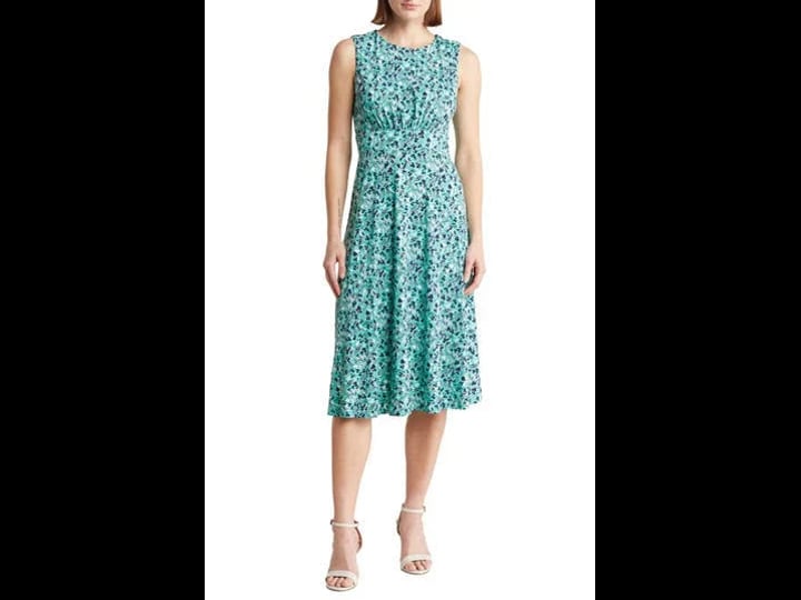 london-times-sleeveless-boatneck-floral-print-dress-in-teal-white-at-nordstrom-rack-size-11
