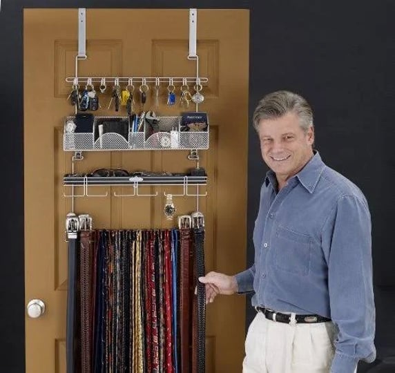 longstem-organizers-mens-over-the-door-wall-belt-tie-valet-organizer-silver-powder-1