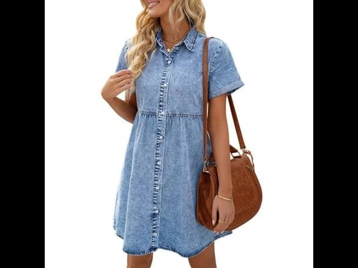 lookbook-store-lookbookstore-women-s-high-waisted-denim-dress-cuffed-short-sleeve-flowy-tiered-babyd-1