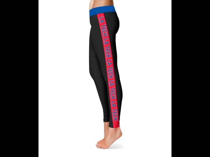 louisiana-tech-stripe-black-and-red-women-leggings-m-1
