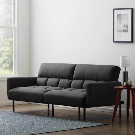 lucid-comfort-collection-futon-sofa-bed-with-box-tufting-charcoal-linen-1
