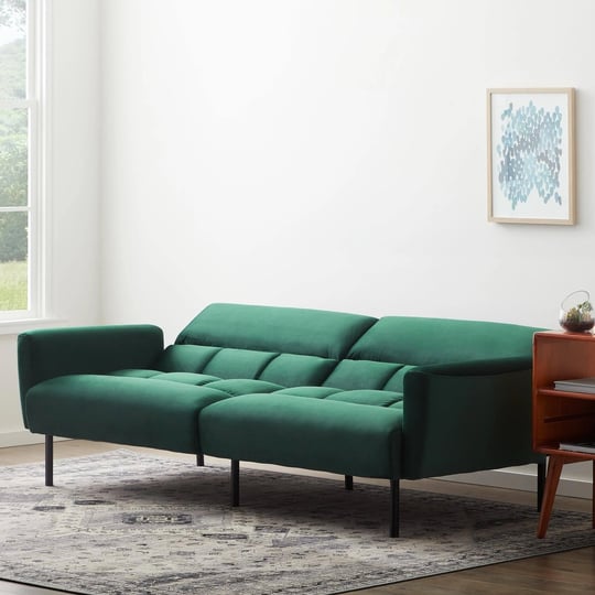 lucid-comfort-collection-futon-sofa-bed-with-box-tufting-green-velvet-1