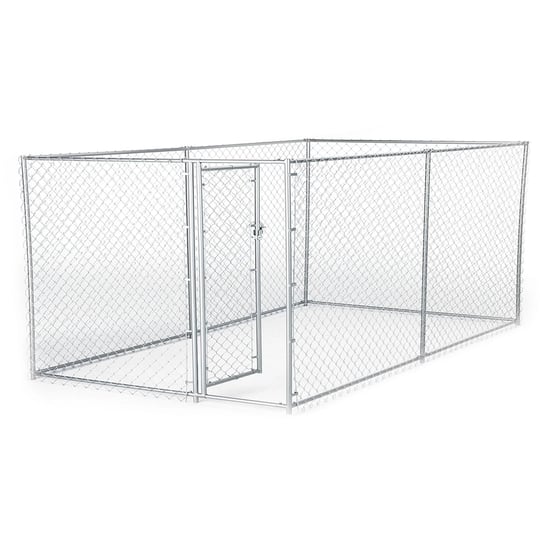 lucky-dog-cl-41028ez-2-in-1-galvanized-steel-chain-link-kennel-silver-1