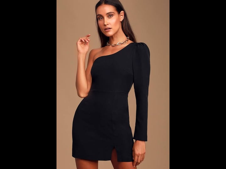 lulus-all-is-well-black-one-shoulder-long-sleeve-bodycon-dress-size-x-large-100-polyester-1