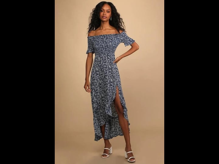 lulus-fleur-tation-navy-blue-floral-print-off-the-shoulder-midi-dress-size-small-100-polyester-1