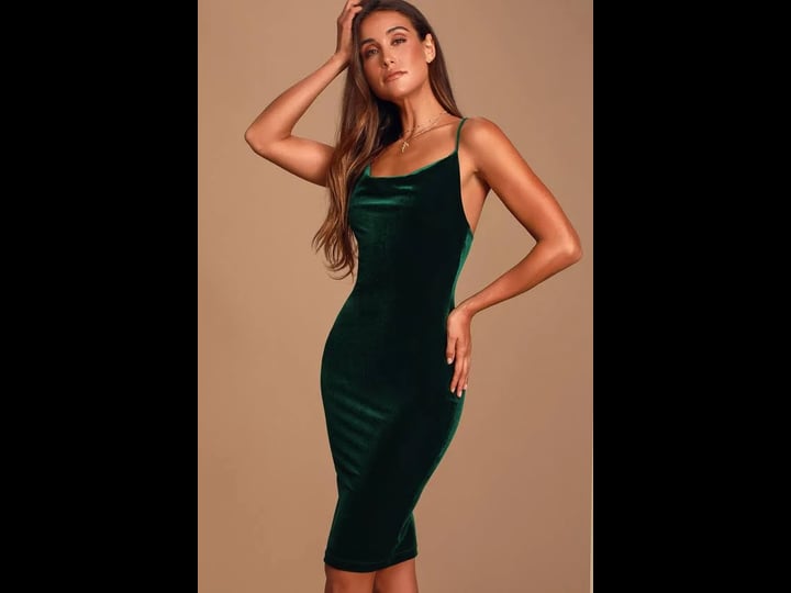 lulus-jazzy-belle-dark-green-velvet-dress-size-x-small-1