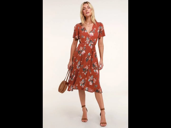 lulus-jet-set-for-sun-rust-red-tropical-print-wrap-midi-dress-size-large-100-rayon-1