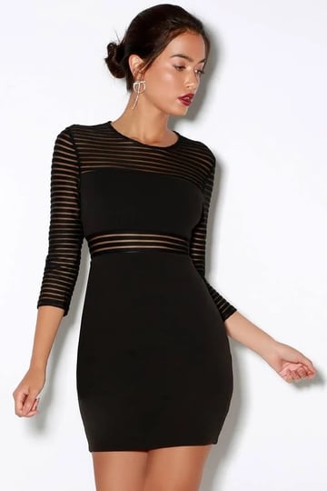 lulus-perfect-mesh-black-bodycon-dress-size-x-small-100-polyester-1