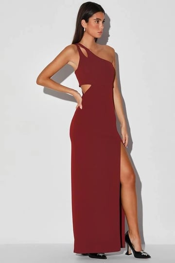 lulus-simply-beautiful-burgundy-one-shoulder-cutout-maxi-dress-size-small-1