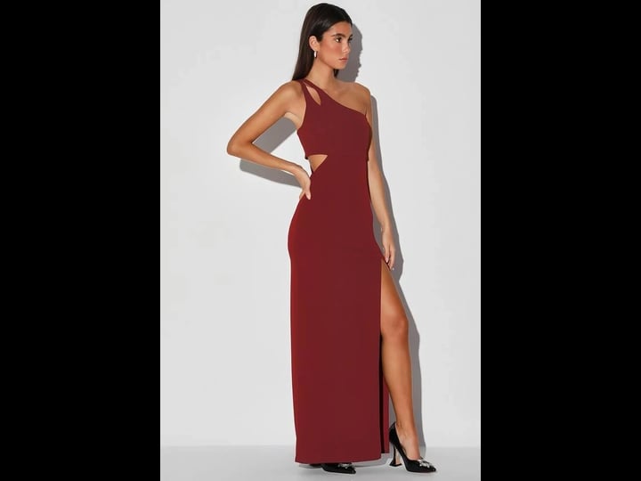 lulus-simply-beautiful-burgundy-one-shoulder-cutout-maxi-dress-size-small-1