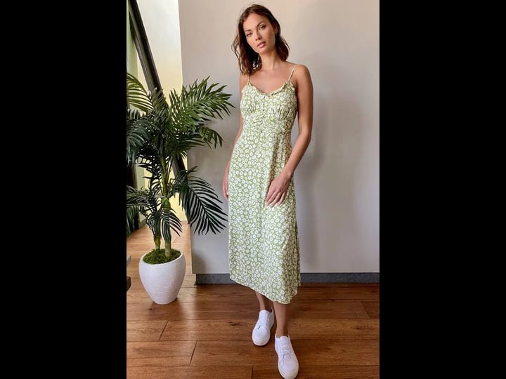 lulus-timeless-touch-green-floral-print-a-line-midi-dress-size-medium-100-polyester-1