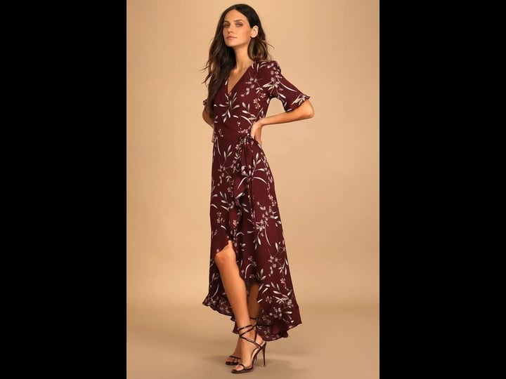 lulus-wild-winds-burgundy-floral-print-high-low-wrap-dress-size-large-100-polyester-1