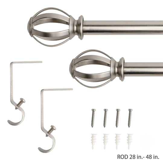 lumi-5-8-single-curtain-rod-set-cage-ball-finials-28-48-brushed-nickel-1