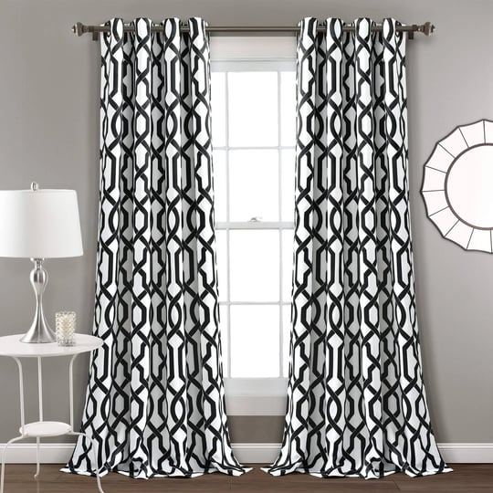 lush-decor-edward-trellis-room-darkening-window-curtain-panels-white-black-52x95-set-1