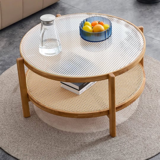 luspaz-35-modern-round-coffee-table-with-textured-glass-tabletop-2-tier-center-table-for-living-room-1