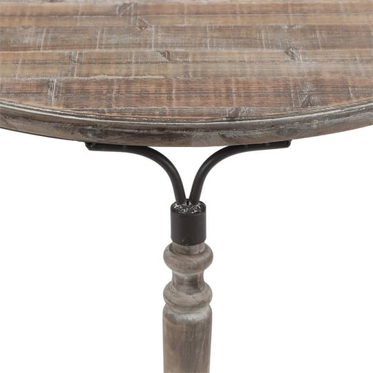 luxenhome-brown-wood-rustic-half-moon-table-1