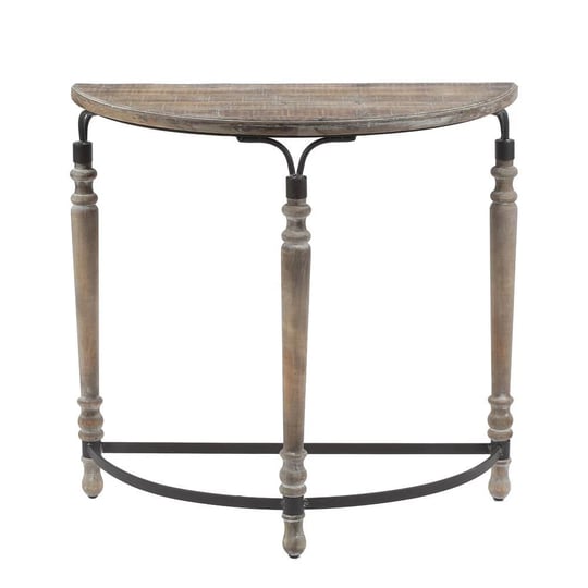 luxenhome-wood-rustic-half-moon-table-1