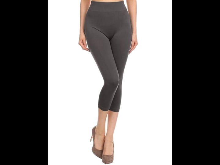 luxury-divas-gray-seamless-capri-womens-leggings-1