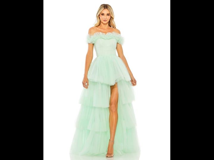 mac-duggal-off-the-shoulder-high-low-tulle-wedding-guest-gown-in-mint-green-size-13