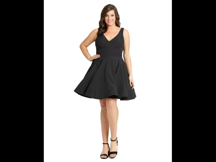 mac-duggal-versatile-v-neck-fit-flare-homecoming-dress-black-size-14w-1