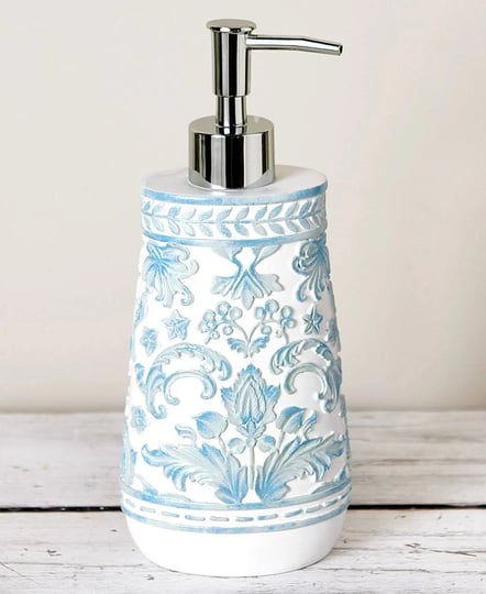 madeleine-soap-lotion-pump-dispenser-with-distressed-floral-carving-ceramic-1