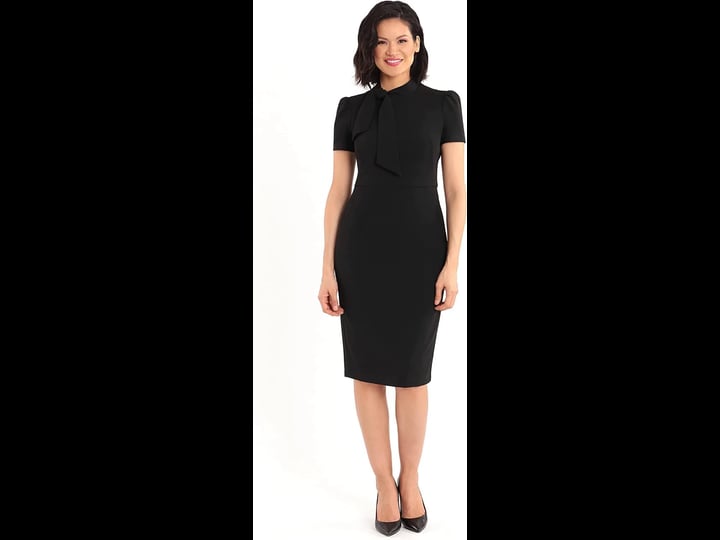 maggy-london-womens-midi-short-sleeve-sheath-with-neck-tie-career-office-work-wear-1