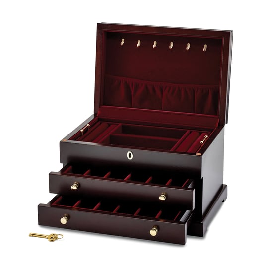 mahogany-matte-finish-poplar-veneer-2-drawer-jewelry-box-1
