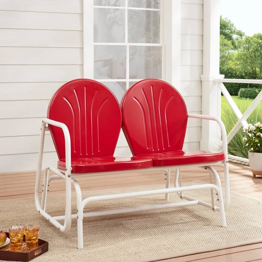 mainstays-retro-red-outdoor-steel-glider-loveseat-1