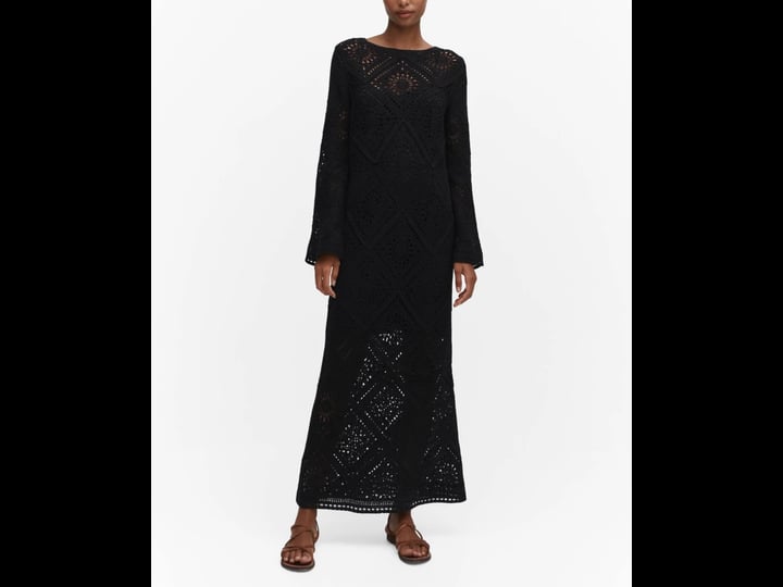 mango-flared-sleeve-crochet-dress-black-2-women-1