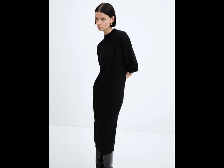 mango-round-neck-knitted-dress-black-4-women-1