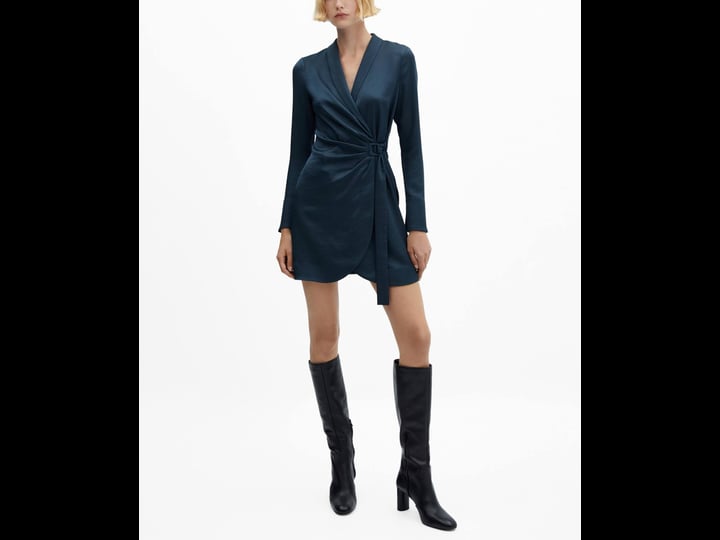 mango-satin-wrap-dress-with-buckle-dark-green-2-women-1