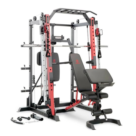marcy-sm-4033-smith-machine-cage-multi-purpose-home-gym-training-system-red-1