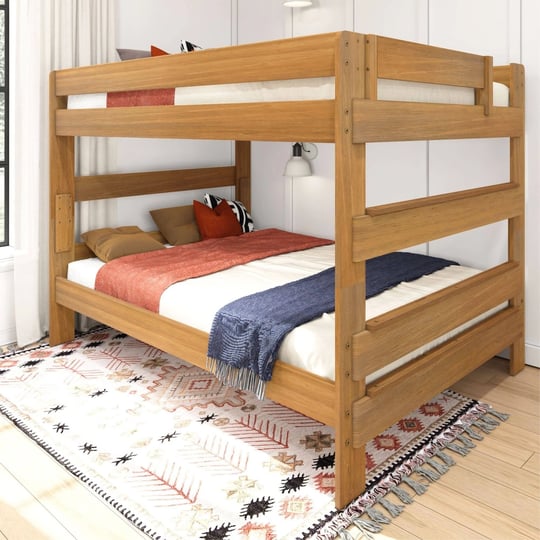 max-and-lily-farmhouse-queen-over-queen-bunk-bed-matte-pecan-1