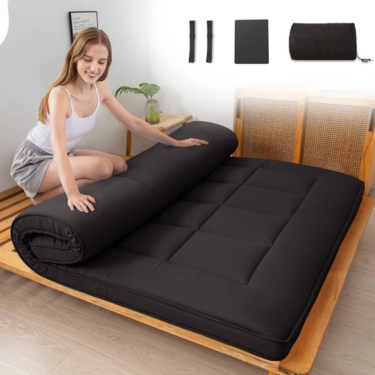 maxyoyo-japanese-floor-mattress-for-adults-4-thick-roll-up-floor-bed-futon-mattress-shikibuton-black-1