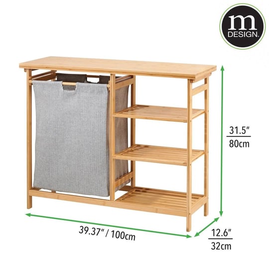 mdesign-laundry-hamper-sorter-with-bamboo-storage-shelves-1