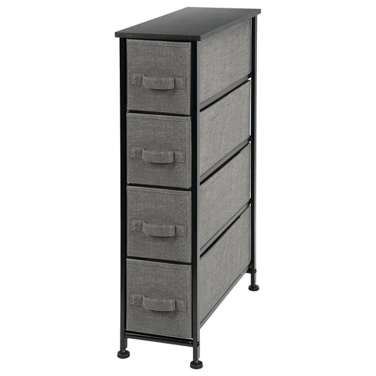 mdesign-narrow-dresser-storage-tower-stand-with-4-fabric-drawers-charcoal-gray-1