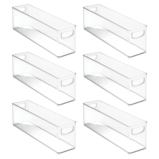 mdesign-plastic-kitchen-pantry-storage-organizer-bin-with-handles-6-pack-clear-1