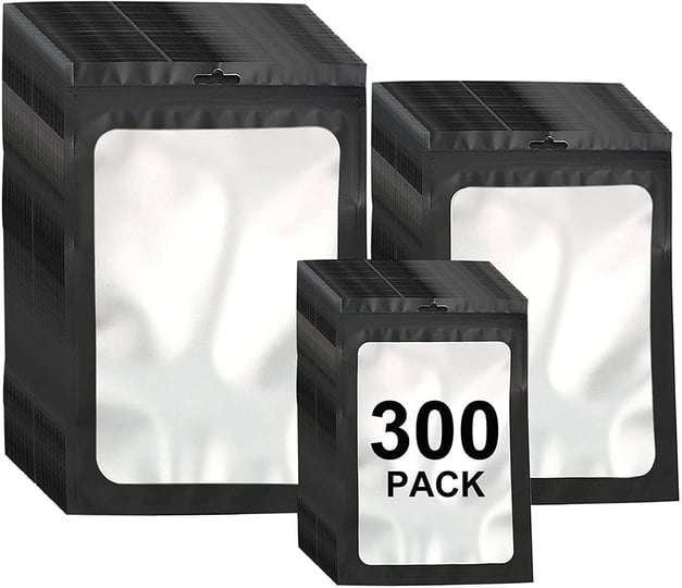 meacolia-300-pack-3-sizes-resealable-mylar-bags-food-storage-smell-proof-bags-with-front-window-pack-1