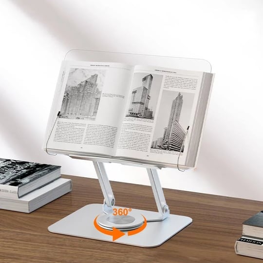 mefeestd-book-stand-for-reading-acrylic-adjustable-book-holder-with-360-rotating-base-page-clips-fol-1